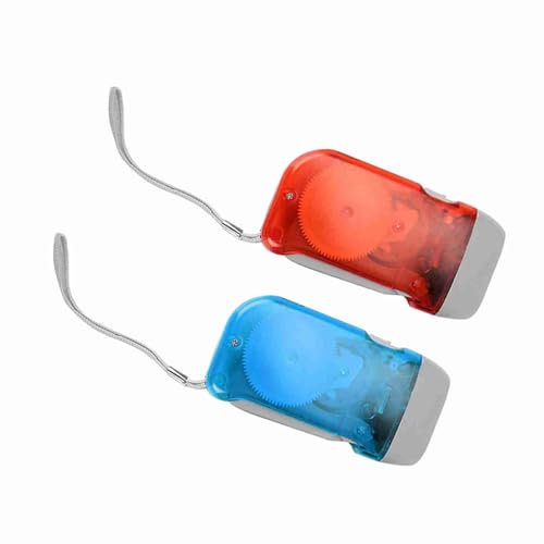 TOPINCN Mini Torcia di Potenza Manovella con Sorgente Luminosa a LED Premium per Situazioni di Emergenza, Adatte per i Viaggi e le attività All'aperto (Rosso con blu)
