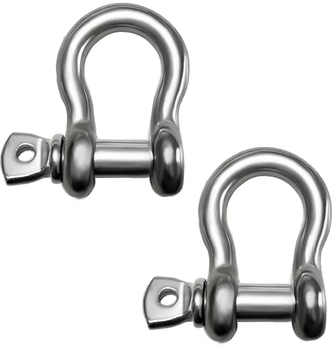 Laorde 316 Stainless Steel D-Ring Shackles, Marine Grade, 5/16 Shackle with 3/8 Screw Pin, Heavy Duty, Clevis Anchor Shackle for Boat, Sailboat, Chain, Strap, Rigging Clasp 2 Pack