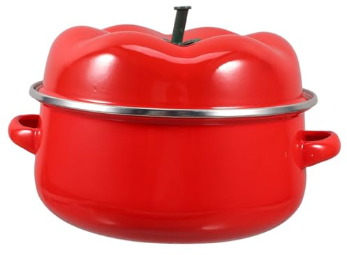 Cabilock Casserole Émaillée Vintage avec Couvercle et Deux Poignées Pot Multifonction pour Mijotés Soupes et Petits Plats Conservation Thermique pour Petites Familles et Cuisine Domestique