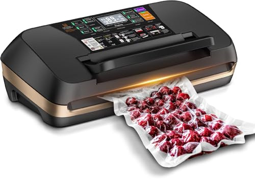 95 kPa Vacuum Sealer Machine, 230W Food Vacuum Sealer with Double Heat Seal 10-In-1 Multi Modes Vac Pack Machine Set