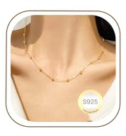 Smilya Gold Chain Neckalce for Women Dainty Gold Bead Chain for Women Jewellry Gifts