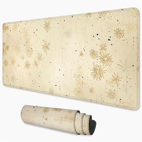 Alfombrilla Ratón Beige Mouse Pad 1200x600 mm, Grande Alfombrilla Gaming Abstracto con Superficie Especial Que Mejora Velocidad y precisión, Mousepad Impermeable para Gamers, PC y Portátil 3Y-806