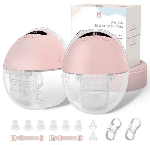Milchpumpe Elektrisch Handsfree, Tragbare Milchpumpe Freihändig & Leise, 4 Modi und 12 Saugstufen, Wiederaufladbare Elektrische Milchpumpe mit 19/21/24 mm Flansch (Pink, 24mm)