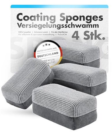 Chemicalworkz Coating Sponges Auto Handpolierschwamm 4er Set | Premium Wax Applikator Pad für Polituren, Keramikversiegelung, Detailer und Autowachs | Auto Polierschwamm für perfekte Lackpflege