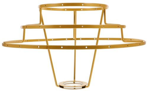 LALAFINA Vintage Lampenschirm Hängelampe Lampenschirmgestell aus Metall 3-lagig Stabile Selbstgemacht Lampenhalterung für Licht und Wandlampe 12/18 Löcher