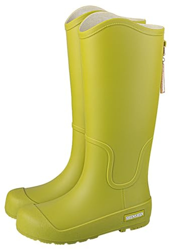 Genérico Botas De Agua Mujer Caña Alta, Botas De Goma Mujer, Impermeables Talla Grande Suela Gruesa Antideslizante Galochas Casual Monocromo Cómodo Holgados Moda Botas Adecuado Para Clima Frío