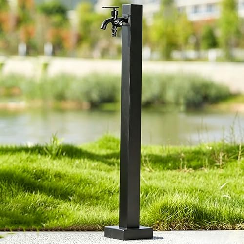 Brixtel Robinet D'extérieur, Colonne à Eau De Jardin, Fontaine de jardin extérieure, colonne de robinet verticale, Acier inoxydable 304, irrigation agricole, Cour arrière, Extérieur 95cm
