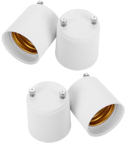 ELEOUTI 4 Piezas Adaptador de Pbt de E26 Casquillo a Luz Blanco Gu24 Compatibilidad y Ajuste Seguro para Downlights Hogar