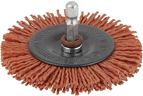 Wolfcraft 1502000 Nylon Hjulborste, Orange/Silver, ø 100 x 10 mm