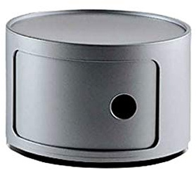 Kartell Componibili Contenitore, Elemento tondo, ABS, Silver, 42 x 42 x 23 cm, Basso