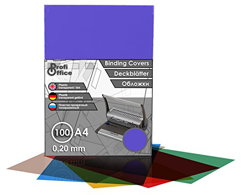 ProfiOffice® Deckblätter, DIN A4, transparent-violett-matt, 0.20 mm, 100 Stück(59021)