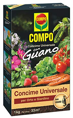 COMPO Concime Universale per Orto e Giardino, Con Guano, Con misurino dosatore, 1 kg