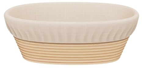 Sondiko Oval Bread Proofing Basket, Handmade Sourdough Bread Baking Supplies, Banneton Bread Proofing Basket Brotform with Proofing Cloth Liner for Sourdough Bread, Baking