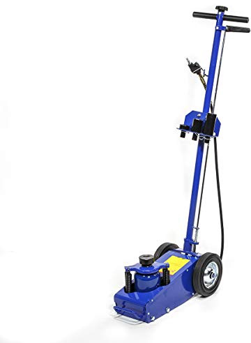 Stark USA 22 Ton Hydraulic Floor Jack Air-Operated Axle Bottle Jack with (4) Extension Saddle Set Built-in Wheels, Blue