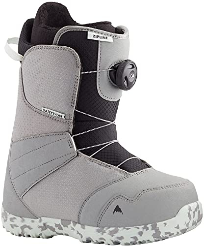Burton Zipline BOA Kids Snowboard Boots Sz 5 Gray/Neo-Mint