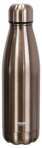 COOK CONCEPT Botella Isotérmica 50 cl Acero Doble Pared Rosa Dorado | Acero inoxidable, doble pared, isotérmica, 50 cl, calor o frío varias horas, oficina deporte viaje, compacta, rosa dorado