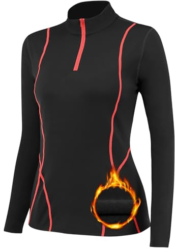 TERODACO Thermounterwäsche Damen Extra Warm Skiunterwäsche Oberteile | Innenfleece Schnelltrocknend Funktionsunterwäsche Frauen Gym Sport Ski Unterwäsche