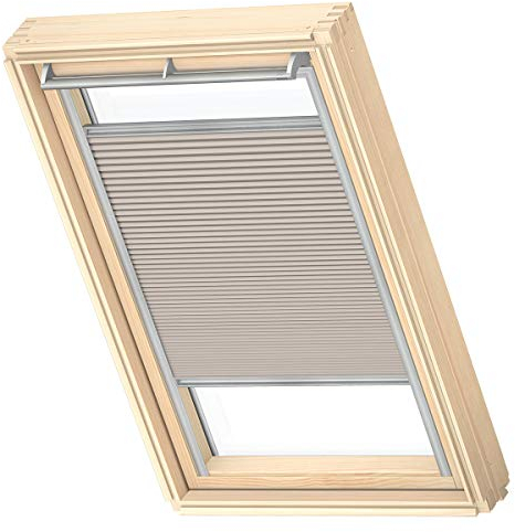 VELUX Original Wabenplissee, FK06, Cremegrau, mit Grauer Führungsschiene