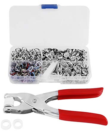 Pinza de agarre de tapa de anillo abierto Broches de acero inoxidable Broches sin costuras, alicates de sujeción, colores mezclados Botones a presión de punta de metal Sujetadores Espárragos de presió