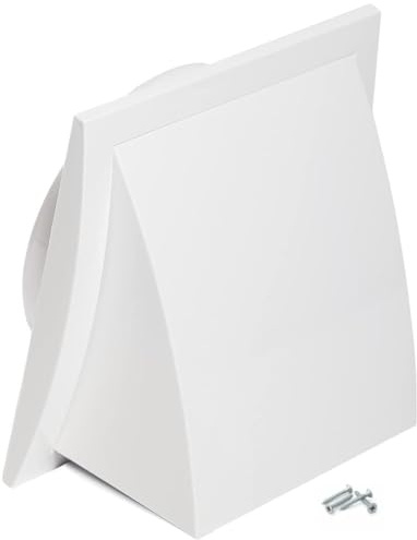 125mm Blanche Grille De Ventilation En Plastique ABS - Grill D'aération avec Clapet Anti-retour et Protection contre les Intempéries