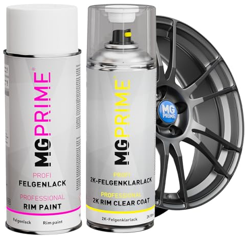 Kit Premium 2K vernis pour jantes en Gris mat peinture acrylique vernis clair pour jantes aérosol bombe de peinture automobile 400 ml