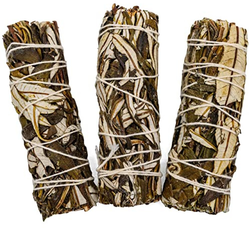 Salvia Blanca - 2X Kalifornischer Salbei, 3X Palo Santo 10cm | Spirituelles Reinigungsritual | Nachhaltige Materialien (3 Salvia Copal)