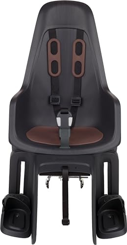 BOBIKE 8012100016 - Fahrradkinderrücksitz ONE ECO Maxi mit E-BD System für Fahrräder mit 26” bis 29” Rädern geeignet für Kinder mit Verankerung im Gepäckträgerin Farbe Schwarz