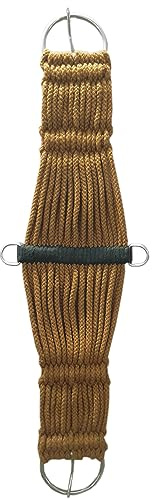 SHOWMEN CRAFT Mohair Roper Horse Girth Strand Double Weave Western Breathable Saddle with Stainless Steel Buckle and Horse Riding Accessories (Brown)