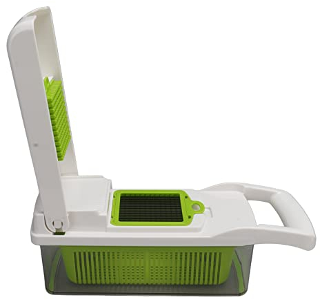 Vegetable Cutter, Silicone Pad Vegetable Chopper ABS (White)