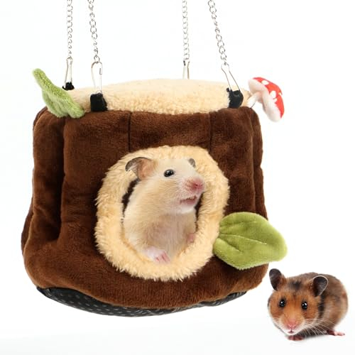 Meerschweinchen Höhle Hängematte Kleintierbetten Versteck, Winter Warme Kuschelsack Hamster Höhlenbetten, Haustierekäfig Bett Zubehör für Nagetiere Zwergkaninchen Frettchen Ratten Igel Chinchilla