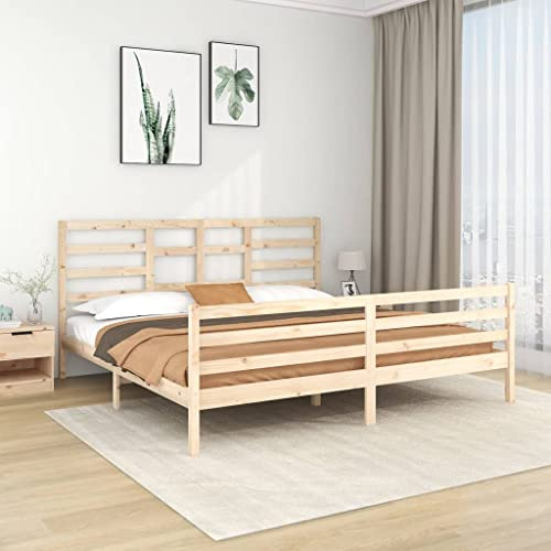 ZQQLVOO Bettgestell Familienbett Palettenbett Massivholzbett 200x200 cm