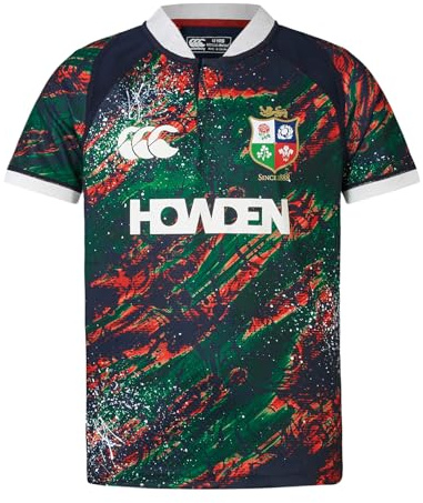 Canterbury of New Zealand - British and Irish Lions Warm Up, Camisa Niños Unisex, Dark Sapphire/Red Dahlia/Egret/Scarab,