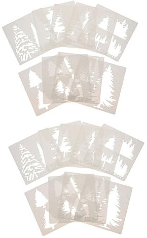 STOBOK 18stücke Teiliges Wiederverwendbarer Weihnachtsbaum-malvorlagen Kreative Schablonen Für Weihnachtsdekoration Und -projekte Aus Leicht Reinigendem Pet-material