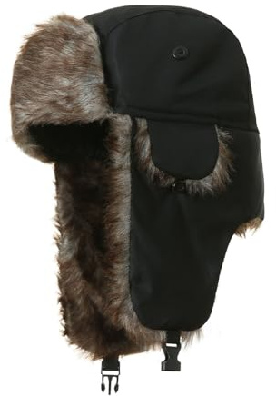 Generisch Unisex Fliegermütze Warme Wintermütze mit Ohrenklappen Winddichte Kunstfell Trappermützen Russland Uschanka Bomber Hut für Outdoor-Aktivitäten
