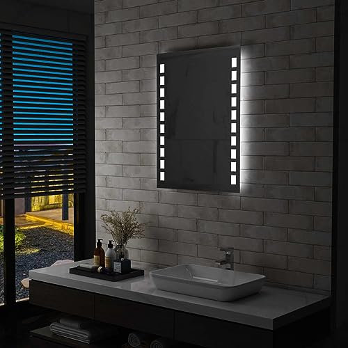 ShGaxin Badezimmer-Wandspiegel Badspiegel Mit Beleuchtung, Wall Mirror, Make Up Spiegel, Spigelbadzimmer, Badezimmerspiegel, 60 x 80 cm