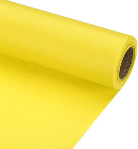 PATIKIL 29.6cm Papier d'Emballage, 7.6 Mètre Rouleau de Papier Cadeaux 70 GSM pour Décoration Tableau d'Affichage Emballage Cadeau Noël Anniversaire Nouvel An Fête Mère Père, Jaune