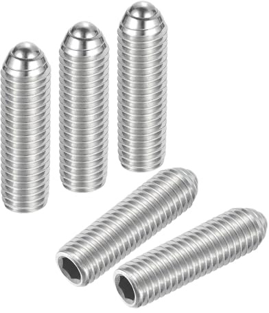 QUARKZMAN Kugelspitze Madenschrauben 10 Stück Kugelkopf-Stellschraube, M10 x 35mm 304 Edelstahl Metrische Feder Sechskant Schraube
