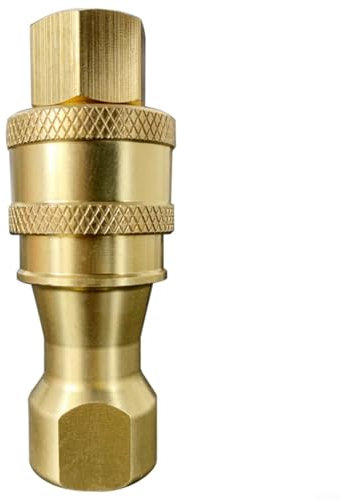 Hydraulic Quick Connector – Brass Material, G3/8 Size, Yellow Color, High-Temperature & Pressure Resistance, Ball Lock Design, Ideal-for Truck-Mounted Carpet Cleaning Systems & Hydraulic Equipment