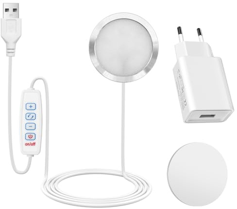 Hoembpn 3D-Drucker LED-Lampen-Kit für Bambu Lab A1/A1mini/P1S/P1P/X1C, USB LED Nachtlicht mit Ein-/Aus Schalter, 3 Weißlicht-Modi (Kühl/Warm/Natürlich), 10 Helligkeitsstufen + USB Netzadapter