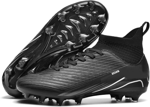 Kmrlofiy Fotbollsskor, herr, pojke, High Top Spike, mikrofiber, Cleats, professionella fotbollsskor, utomhus, atletisk, träningsskor, tävling, Amg J3, 45 EU