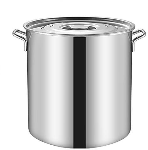 GXXINGIN Olla con Tapa, Barril Comercial de Acero Inoxidable 304 para Sopa, Almacenamiento, Vino y fermentación, para Cocina de Gas y de inducción (tamaño: 10 L)
