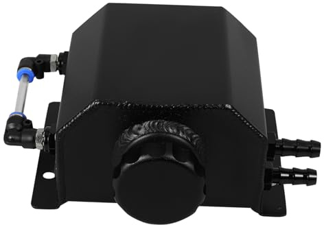 Vaguelly Tanque de Captura de Aceite de Motor de 1l Ventilación Mejorada y Diseño Cuadrado de Metal, Recipiente para Recoger Aceite en Diversos Modelos de Coche