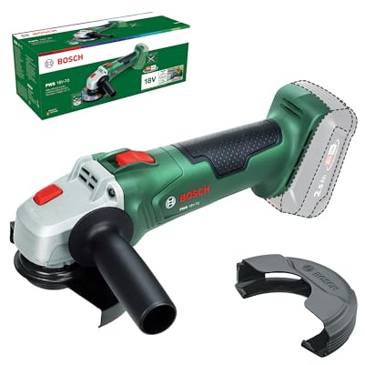 Bosch 18V System Akku-Winkelschleifer PWS 18V-70 (Für kleine bis mittlere Trenn- und Schleifarbeiten; Scheibendurchmesser: 125 mm)