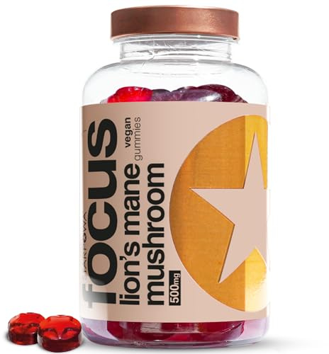 Starpowa Lions Mane Gummies for Women & Men - Brain Supplement with Ginkgo Biloba, Zinc & More - Supports Mental Focus & Brain Function - Plant-Based, Gluten-Free - Mixed Berry, 60 Chews
