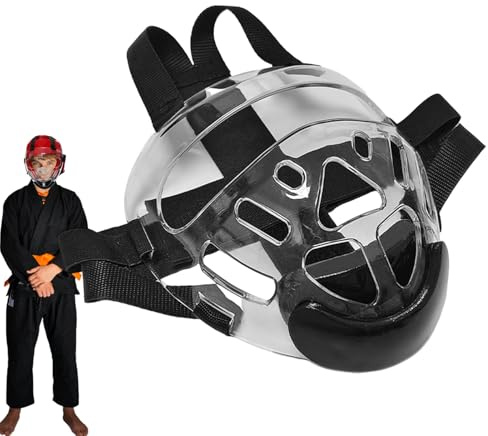 Visiera da combattimento: copricapo protettivo da boxe, protezione trasparente staccabile, attrezzatura sportiva leggera e durevole | Accessorio da allenamento regolabile per attrezzatura confortevole