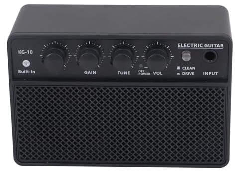 Asixxsix E-Gitarrenverstärker, 10 W, wiederaufladbar, Einstellbarer Klang, Bluetooth-E-Gitarrenverstärker, Mini- für das tägliche Üben