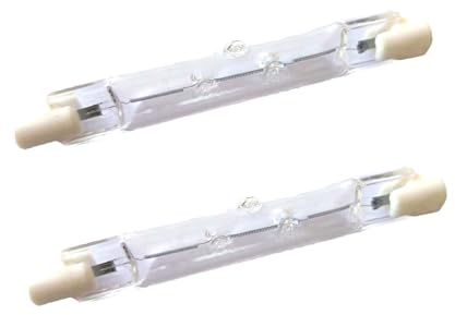 WOLTHID R7S Lampadina alogena 78mm 220V J78 Tubo alogeno a doppia estremità 100W Sostituzione Vetro trasparente bianco caldo 2700K per lampade da terra e lampade a faro, 100W, 2PCS