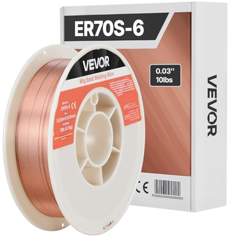 VEVOR Svetsståltrådsspole, ER70S-6 0,8 mm vikt 4,5 kg, tillverkad av mjukt stål utan gas med bara några bågsvetsskisser i alla lägen, självskyddad för utomhusbruk