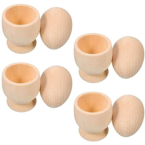HOOTNEE 4 Set di Vassoi per Uova in Legno Decorazioni per Uova Finte Portauova Creativo Portauova di Pasqua per Decorazioni