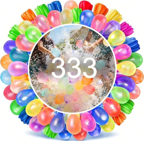 Globos de Agua 333 PCS de Colores, Globos Agua Llenado Rápido Autosellables, Water Balloons para Niños y Adultos, Juguetes de Piscina para Jardín, Playa, Cumpleaños y Fiesta al Aire Libre (A)